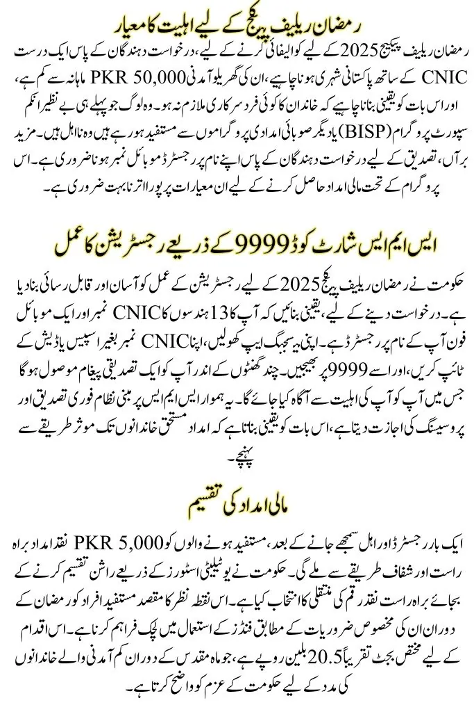 How to Register for the 9999 Ramzan Relief Package 2025 & Get PKR 5,000 Financial Aid