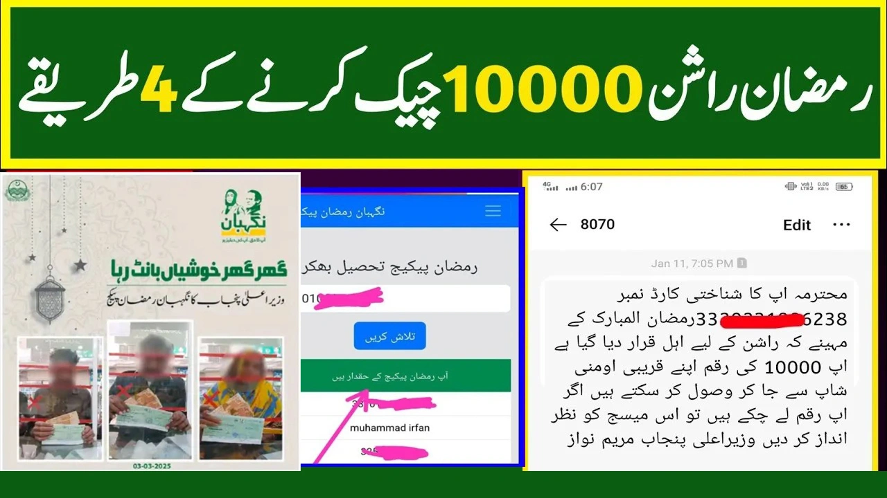 Maryam Nawaz Ramzan Package 2025: How to Register for 8070 Rs 10,000 Relief Program